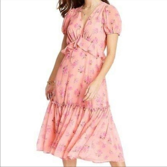 LoveShackFancy x Target Collab Pink Midi Dress - Size 6 - Picture 1 of 5